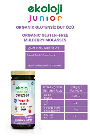 Organik Bebek Dut Özü 290 Gr 6 lı Paket Organic Baby Mulberry Extract 290 Gr 6 Pack