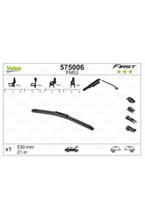 First Multiconnection Flat Blade (MUZ TİPİ) Silecek (UNİVERSAL) Flat Blade Fm53 (X1) (530 MM)