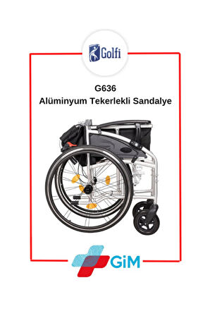 VİPSAĞLIK Golfi G636 Alüminyum Hafif Tekerlekli Sandalye Hasta Taşıma Sandalyesi Engelli Arabası