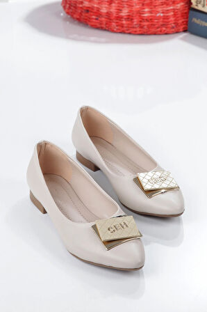 Klasik Şık Sivri Burun Kadın Babet