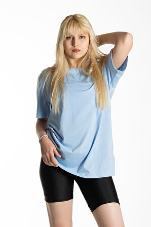 Oversize Tshirt Sade Duz Beyaz