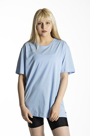 Oversize Tshirt Sade Duz Beyaz