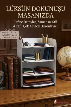 Masa Düzenleyici Organizer Evrak Rafı Masaüstü Organizer Siyah Renk Model 2