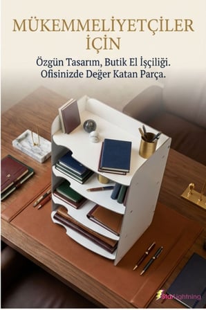 Masa Düzenleyici Organizer Evrak Rafı Masaüstü Organizer Siyah Renk Model 2