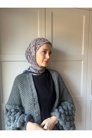 Çiçek Baharı Desen Bambu Eşarp
