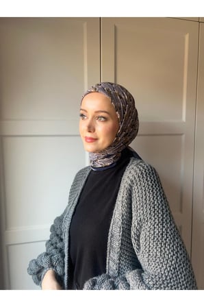 Çiçek Baharı Desen Bambu Eşarp