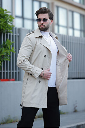 ERKEK PREMİUM APOLETLİ DERİ TRENÇKOT & PARDESÜ