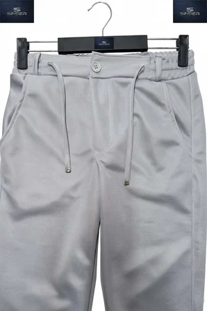 UNISEX Pantolon Bel Lastikli Likralı Paça Katlamalı Stil