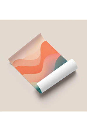 Çerçevesiz Poster, Dijital Baskı Soyut Renkli Dalgalar , Ofis Salon Oturma Odası Dekorasyon , Poster