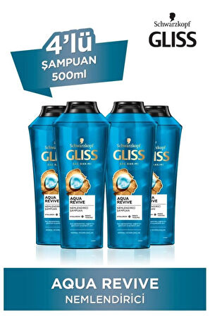 Aqua Revive Hyaluron Ve Deniz Yosunu Içeren Nemlendirici Şampuan 500 ml X 4 Adet