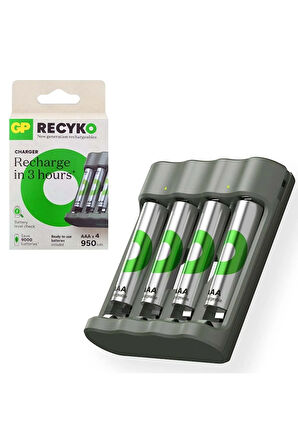 Recyko Pil Şarj Aleti 4lü Aaa 4xaa 950 Mah Pil Hediye