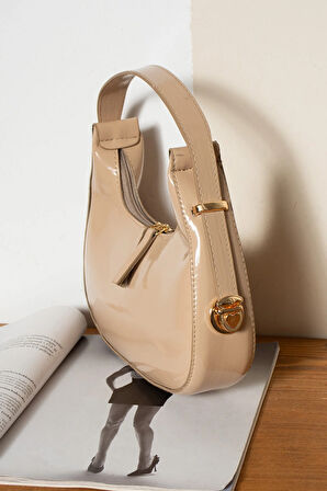 Rugan Özel Gold Metal Kilit Sistemli Askı Boyu Ayarlanabilir Kadın Omuz Çantası