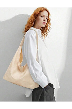 Kadın Omuz Çantası Büyük Kapasiteli Çok Yönlü yumuşak deri yavrulu cüzdanlı salaş çanta