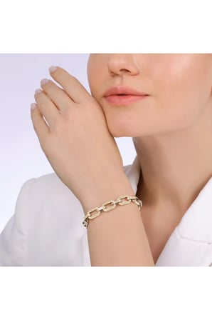 Altın Tasarım Zincir Bileklik - 14K