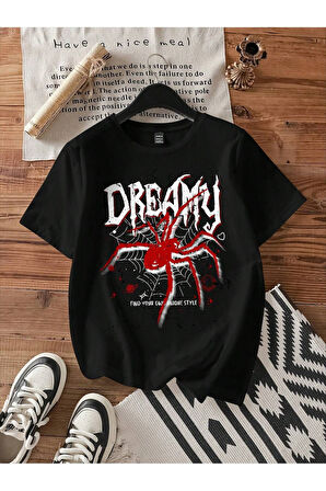 Unisex Dreamy Spirit Baskılı Oversize T-shirt