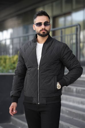Şık Unisex Kapitone Dar Kalıp Old Money Kolej Ceket - Zamansız ve Konforlu Stil