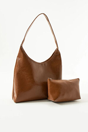 Kadın Omuz Çantası Makyaj Çantalı Kaliteli Deri