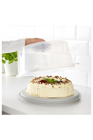 Krıspıg Kek Fanusu, Şeffaf 36 cm Kek Pasta Taşıyıcı