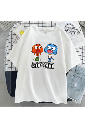 - Gumball Baskılı Kız/erkek Çocuk Tişört