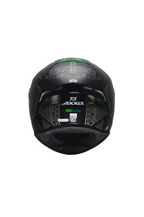 Axxıs Draken S Maori Devil B6 Matt Green Kapalı Motosiklet Kaskı + Yedek Siyah Vizör