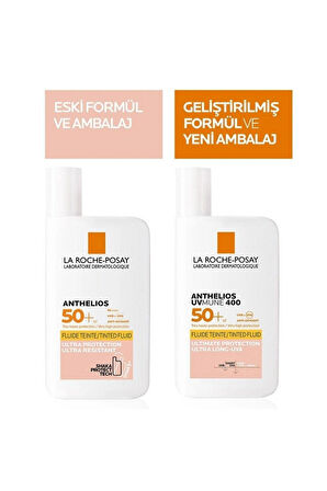 La Roche Posay Anthelios Uvmune Fluid SPF+50 Tüm Ciltler İçin Yüksek Korumalı Renkli Yüz Güneş Kremi