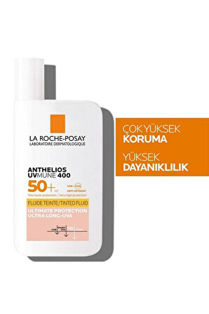 La Roche Posay Anthelios Uvmune Fluid SPF+50 Tüm Ciltler İçin Yüksek Korumalı Renkli Yüz Güneş Kremi