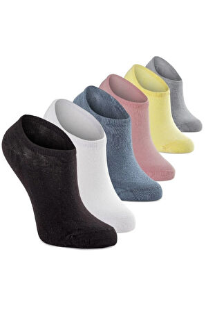 6'lı Set Kadın Kısa Modal Patik Çorap Kaliteli Düz Renk Yazlık Rahat Bilek Ince Dikişşiz Çeşit Spor