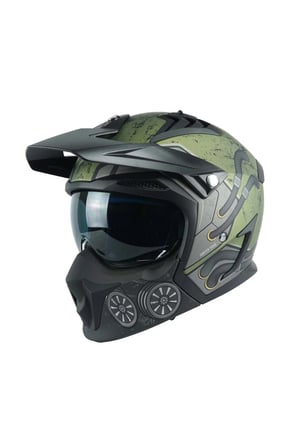 HUNTER SV TOXIC C6 MATT GREEN MOTOSİKLET KASKI