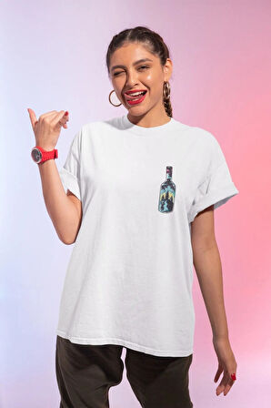 Oversize Panda Baskılı Beyaz Tshirt