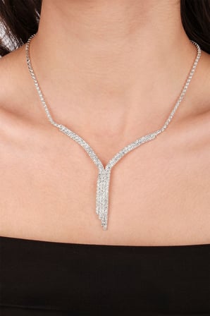 Ela Su Yolu Model Kristal Taşlı Özel Seri Abiye Kolye Ve Küpe Seti