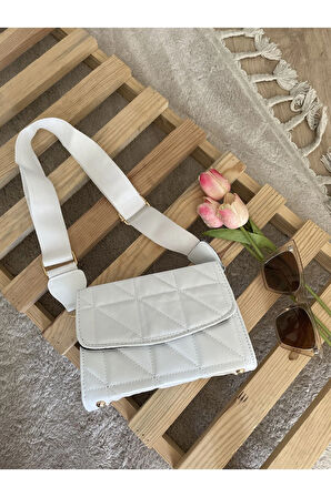 Nora Kadın Beyaz Mini Ayarlanabilir Omuz Çantası