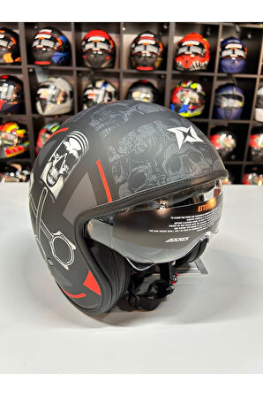 HORNET S SV SKULLS B5 MATT RED M