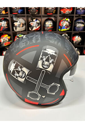 HORNET S SV SKULLS B5 MATT RED M