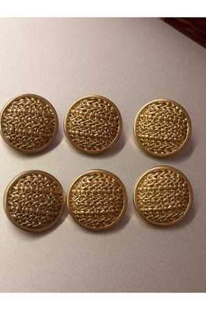 Lüks italyan tasarım örgü desen gold düğme
