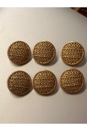 Lüks italyan tasarım örgü desen gold düğme