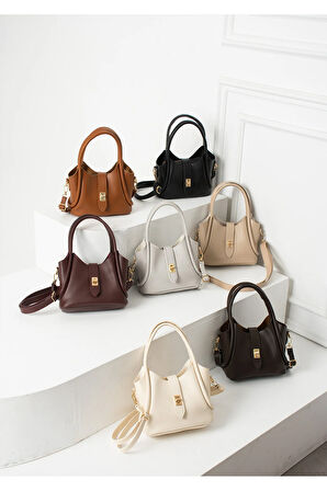 Klasik Şık Kadın Omuz ve El Çantası (Makyaj Çantası Hediyeli)