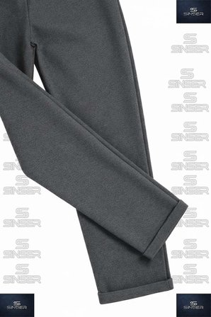 ERKEK Pantolon Bel Lastikli Likralı Paça Katlamalı Stil