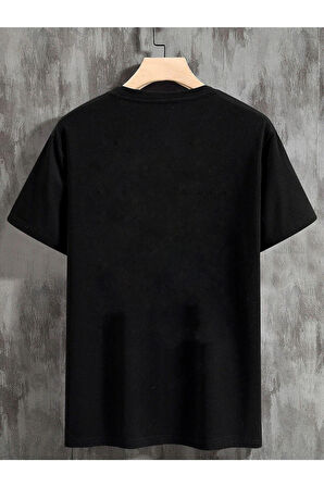 Unisex Oversize T-shirt Not Hear Ön Baskılı Siyah