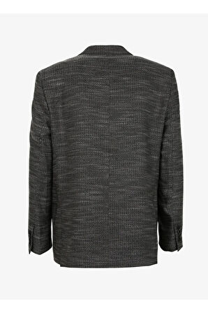 Süvari Regular Fit Siyah Erkek Armürlü Ceket CT2004800235