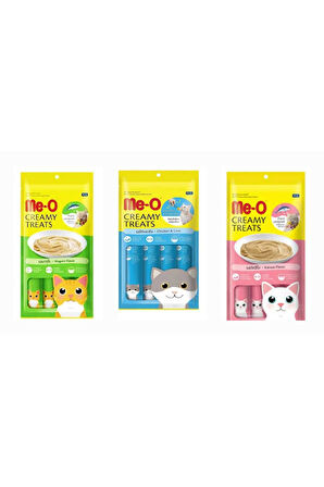 Creamy Treats 3 Çeşit Karma Sıvı Kedi Ödülü (12 X 15 gr)