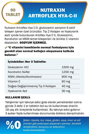 Nutraxin Artroflex Glukozamin 90 Tablet 3 Adet