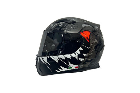 Sway 820 Full Face Aynalı Vizör Kapalı Motosiklet Kaskı M Beden Monster Model