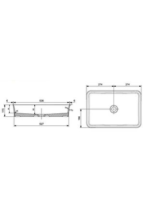 Sottile Slim Line Çanak Lavabo 55 Cm Parlak Siyah 1476-005-0125