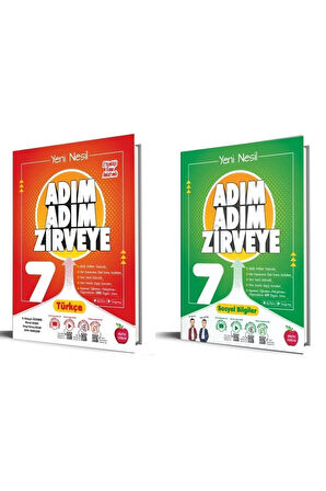 7.Sınıf Adım Adım Zirveye Türkçe + Adım Adım Zirveye Sosyal Bilgiler Soru Bankası (2 Kitap)