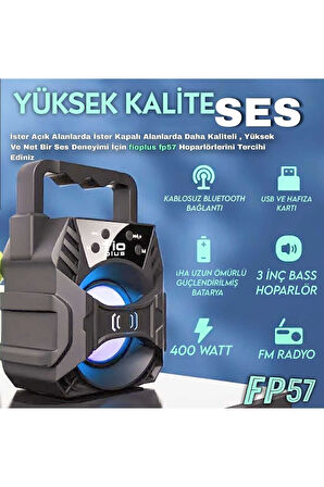 1057 Işıklı Bluetooth Hoparlör Taşınabilir Kablosuz Ses Bombası Speaker