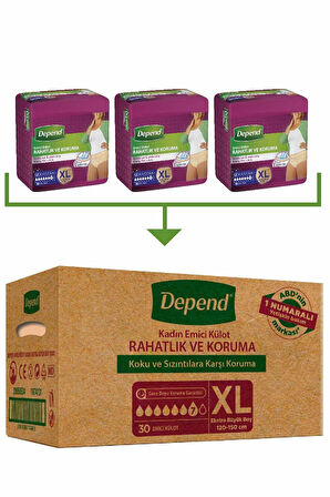 Depend Emici Külot XL Beden 10'lu 3 Paket