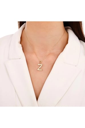 Altın Z Harf Kolye Ucu - 14K
