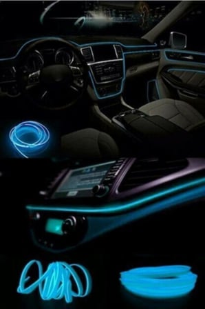 Araç Içi Neon Ip Led Ambiyans - Buz Mavi - 2 Metre