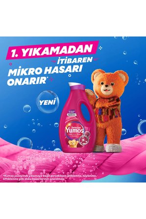 Yumoş Sıvı Bakım Çamaşır Deterjanı Renkli Giysiler 1690 ml 3 Adet