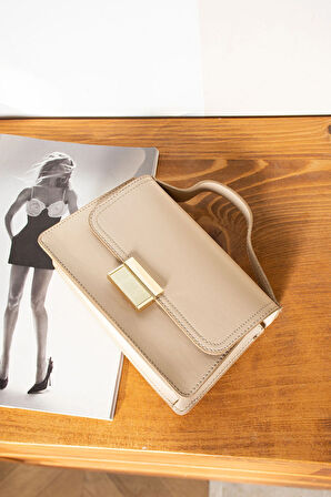 Kadın Mini City Omuz Çantası Kilit Detaylı Çanta